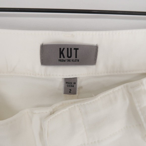 Kut From The Kloth Meg Pants Womens 2 White Wide Leg High Rise Stretch Twill - Picture 10 of 11